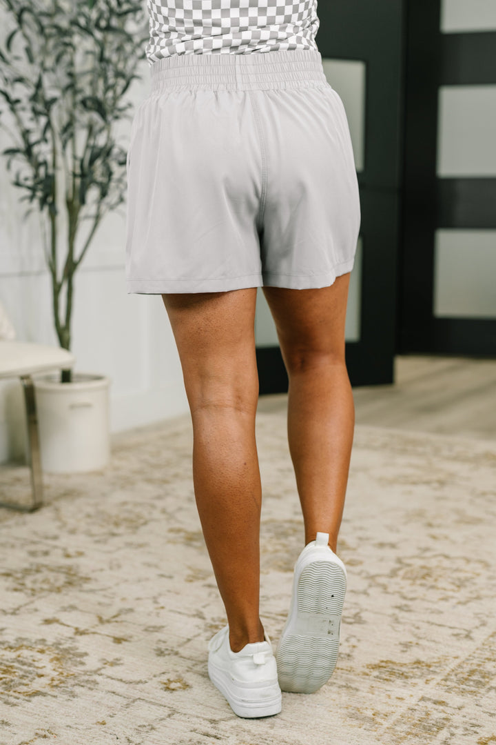 Rile Me Up High Waisted Shorts in Light Grey - 6/24