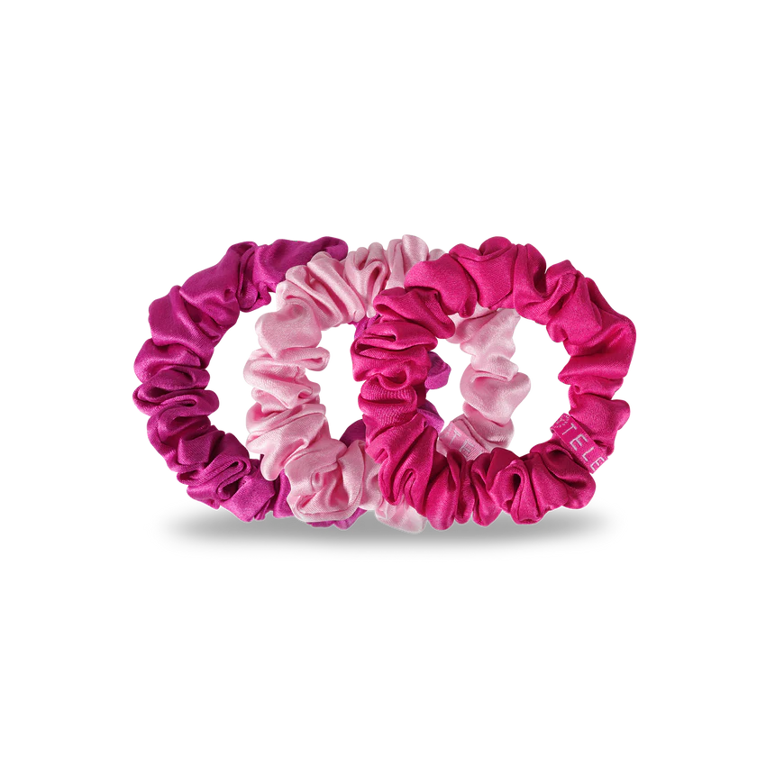 Teleties Silk Scrunchies - Small Band Pack of 3 - Rosé All Day