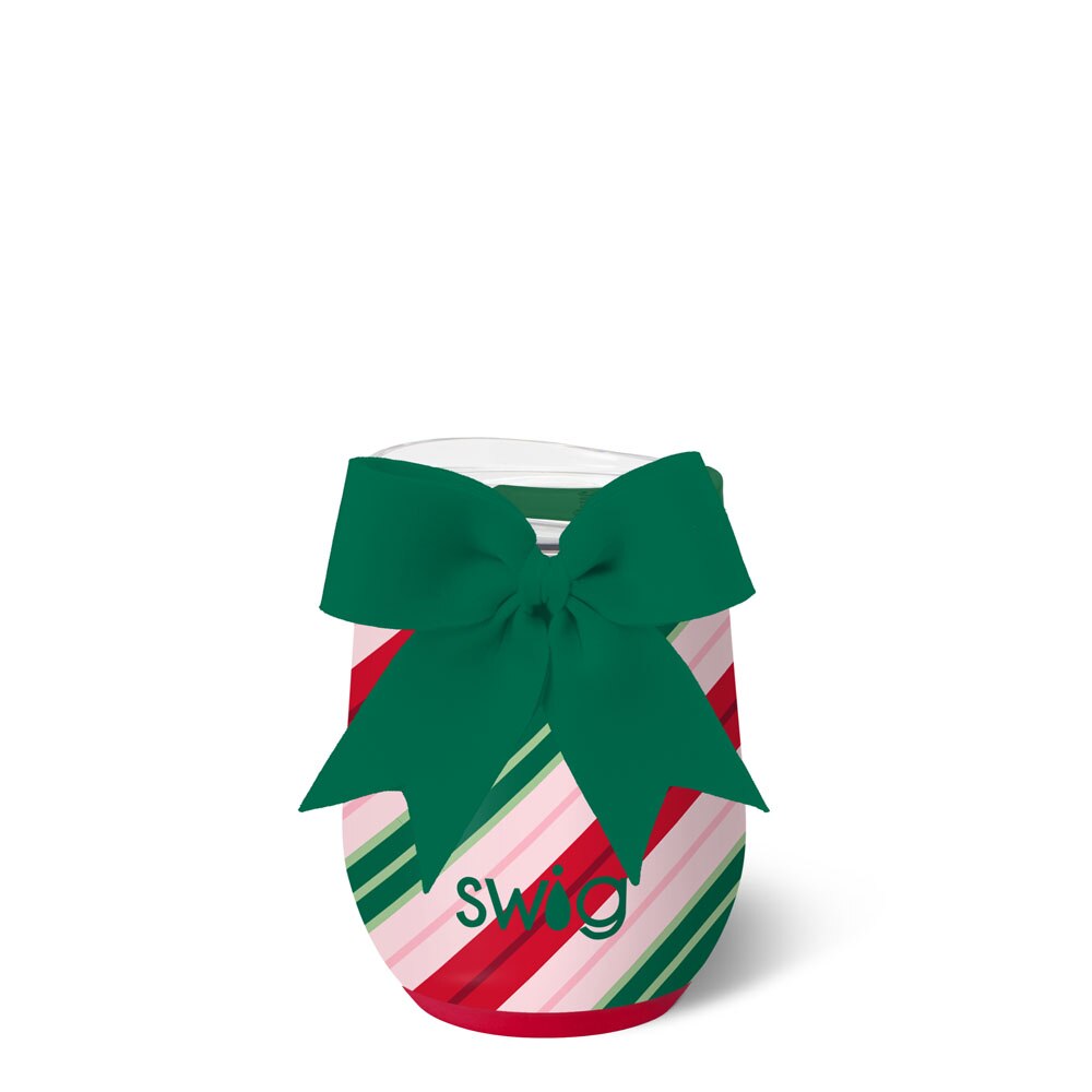 Candy Cane Lane - 12 oz Stemless Wine Cup by Swig (Ships Late October)