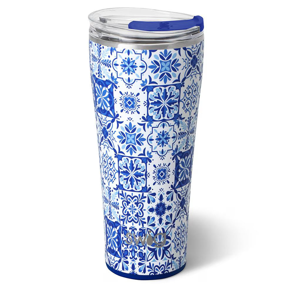 Indigo Tiles Tumbler (32oz) by Swig