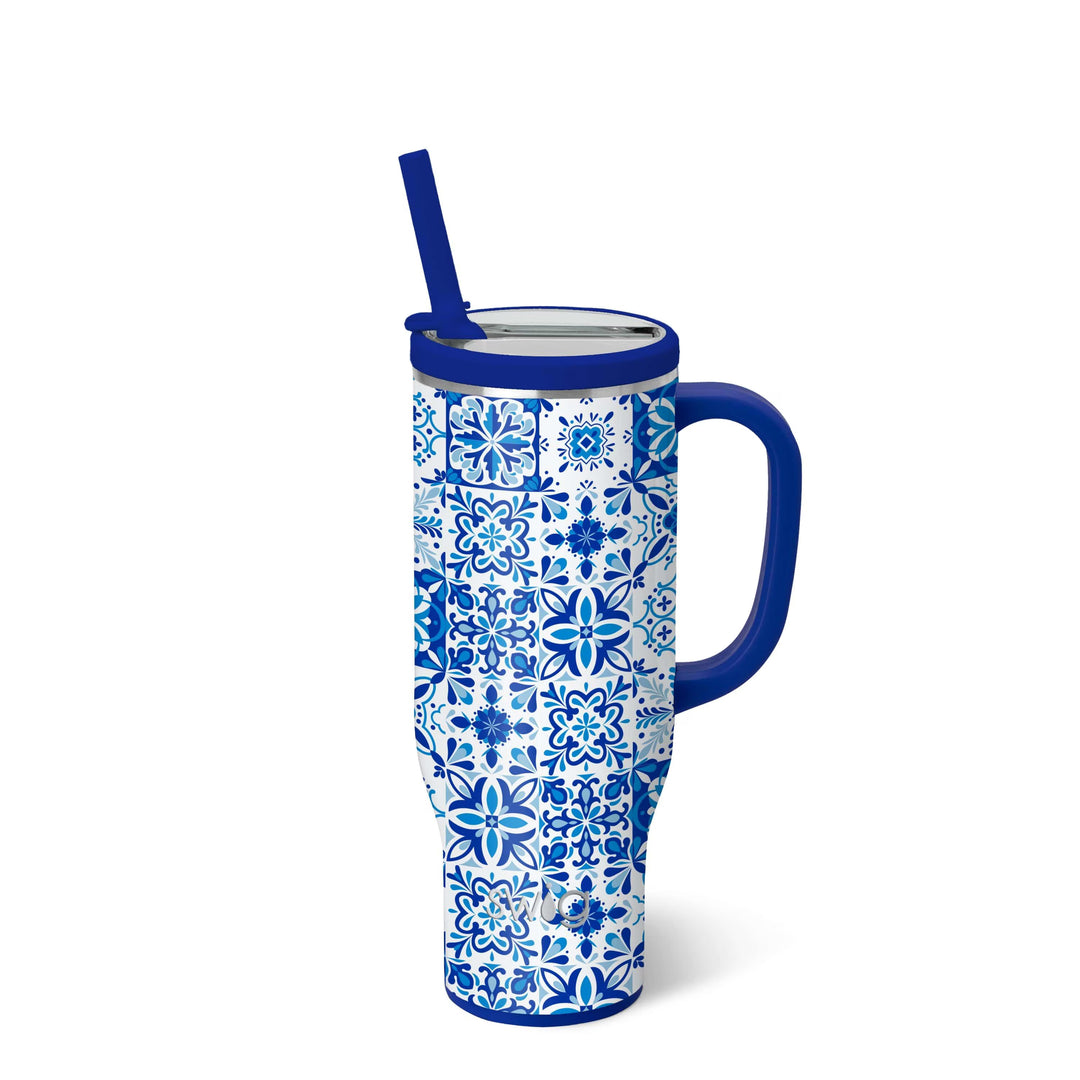 Indigo Tiles Mega Mug (30 oz) by Swig