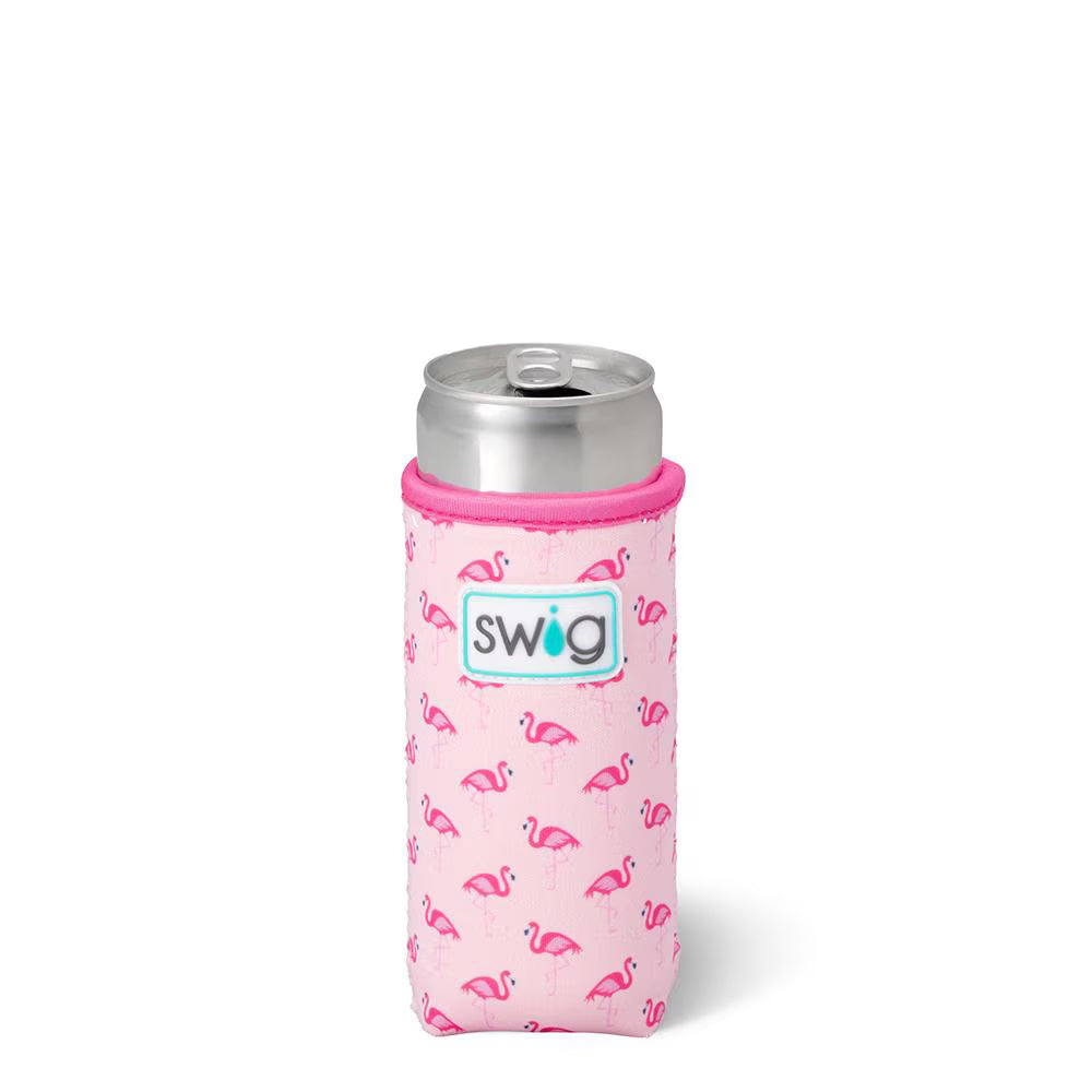 Flamingos Slim Can Coolie by Swig