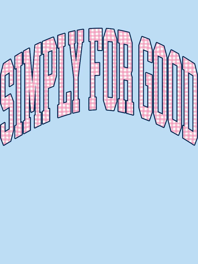 JUNE MARKET: Gingham Logo Simply for Good Tee - Glacier by Simply Southern (Ships Late May)