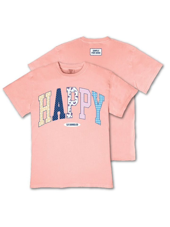 JUNE MARKET: Happy Simply for Good Tee - Light Peach by Simply Southern (Ships Late May)