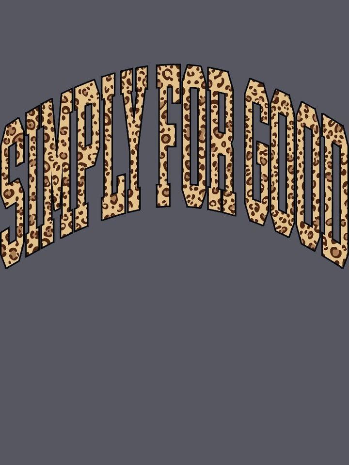 JUNE MARKET: Leopard Logo Simply for Good Tee - Graphite by Simply Southern (Ships Late May)