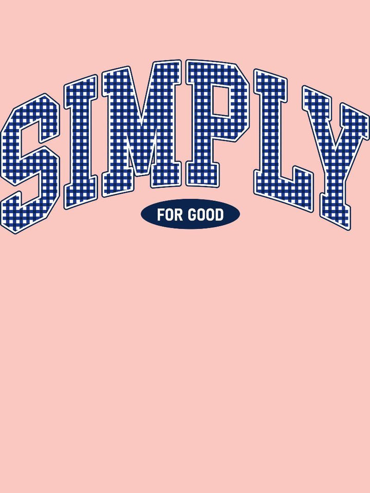 JUNE MARKET: Plaid Logo Simply for Good Tee - Light Peach by Simply Southern (Ships Late May)