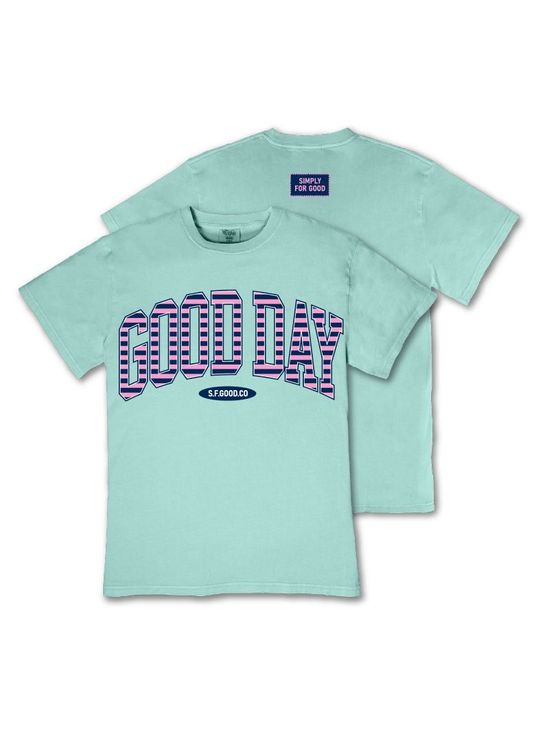 JUNE MARKET: Stripe Logo Simply for Good Tee - Tidepool by Simply Southern (Ships Late May)