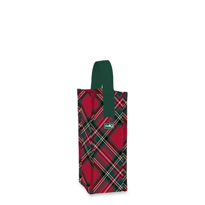 Christmas Plaid Reusable Gift Bag (Wine) by Swig