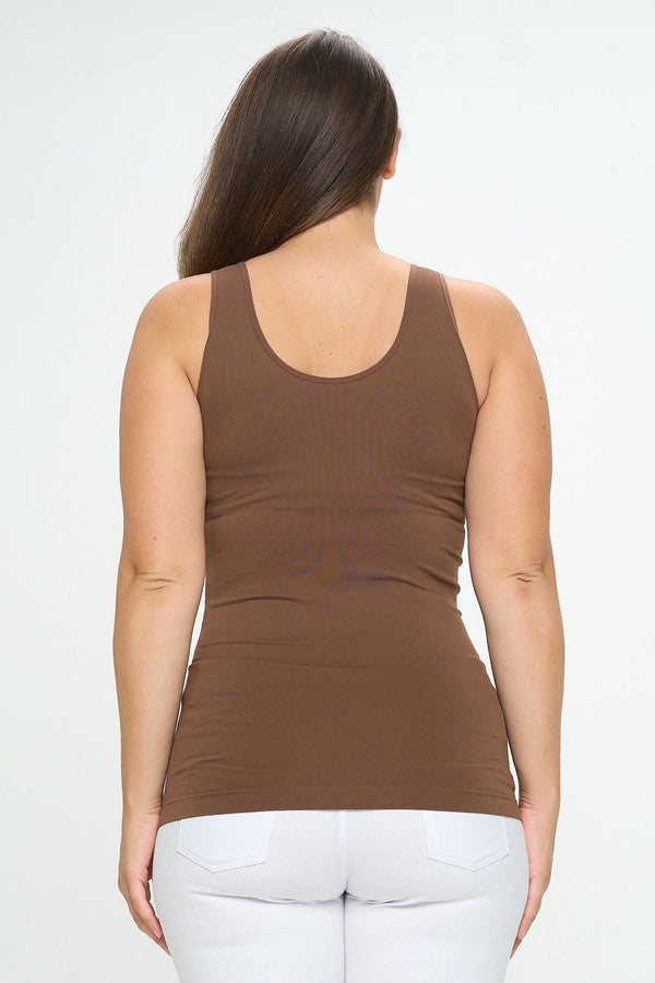 Reversible Basic Seamless Tank - Coffee by Yelete