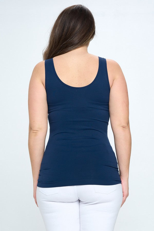 Reversible Basic Seamless Tank - Navy by Yelete