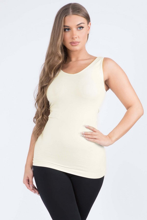 Reversible Basic Seamless Tank - Ivory by Yelete