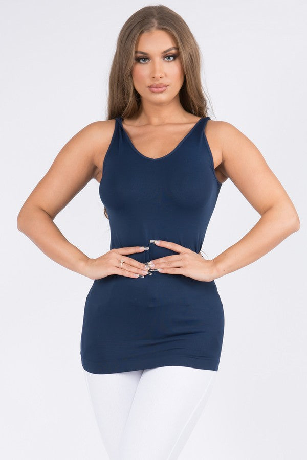 Reversible Basic Seamless Tank - Navy by Yelete