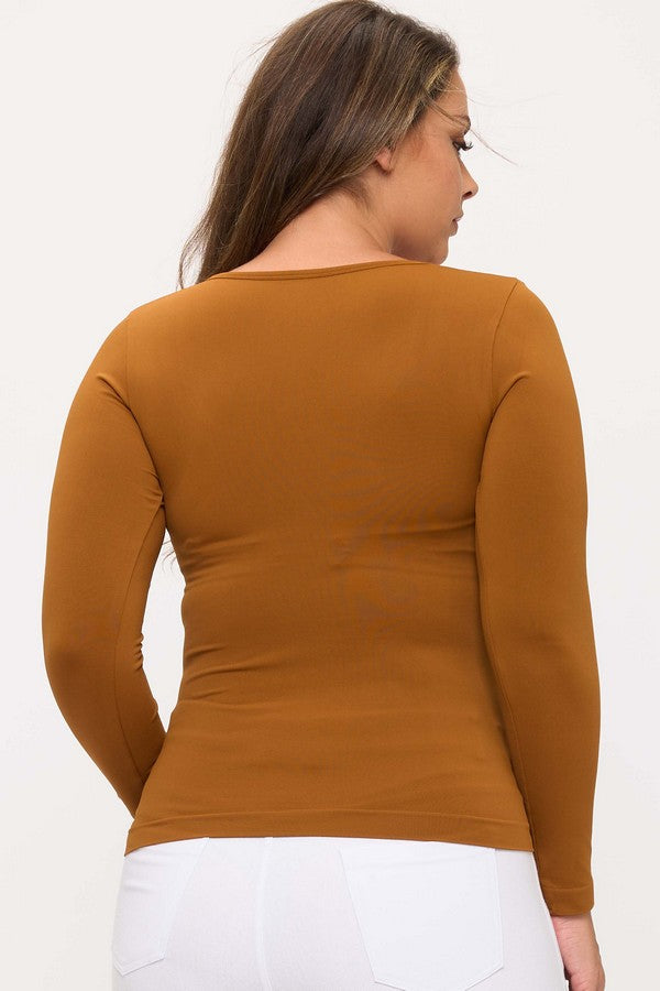 Basic Long Sleeve Top - Caramel by Yelete