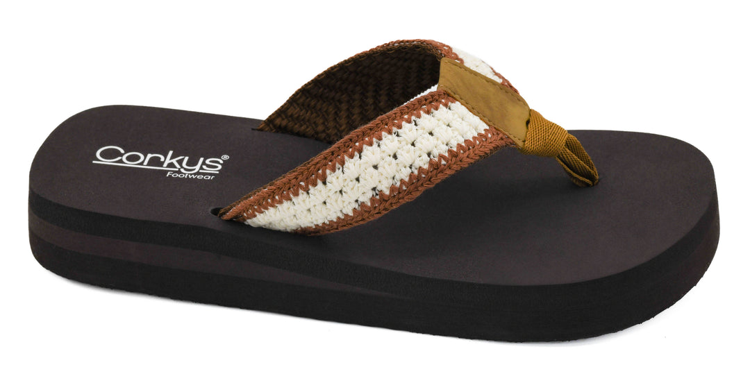 DOORBUSTER: SPF Flip-Flop - Ivory Tan by Corkys