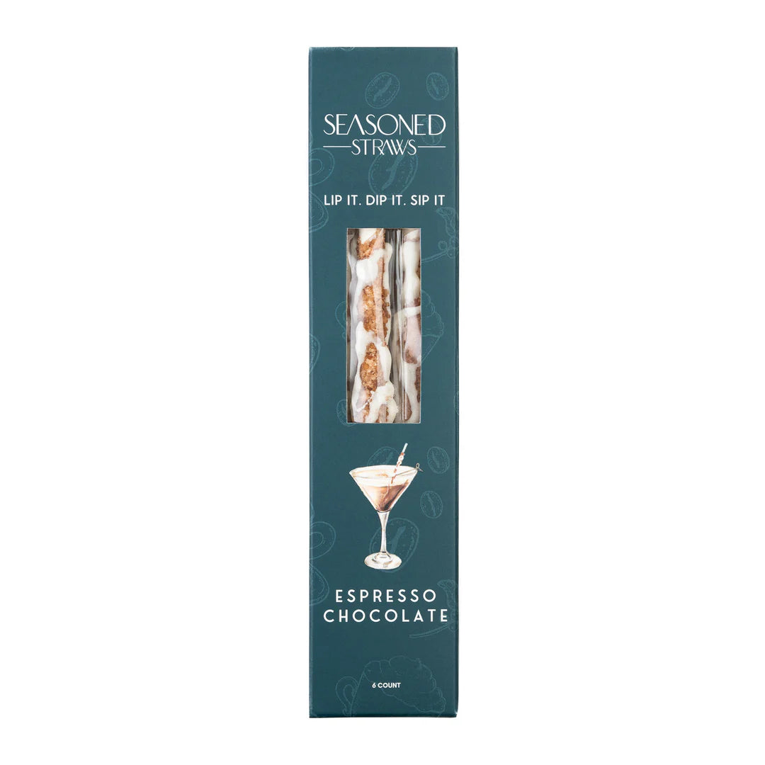 JUNE MARKET: Espresso Chocolate - 6ct by Seasoned Straws (Ships in 2-3 Weeks)