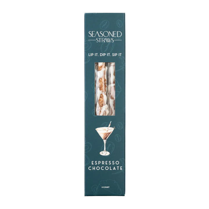 JUNE MARKET: Espresso Chocolate - 6ct by Seasoned Straws (Ships in 2-3 Weeks)