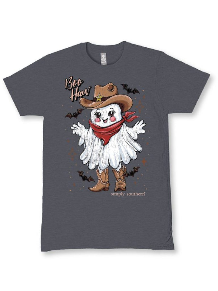 JUNE MARKET: Boo Haw Short Sleeve - Iron Heather by Simply Southern (Ships Late August)