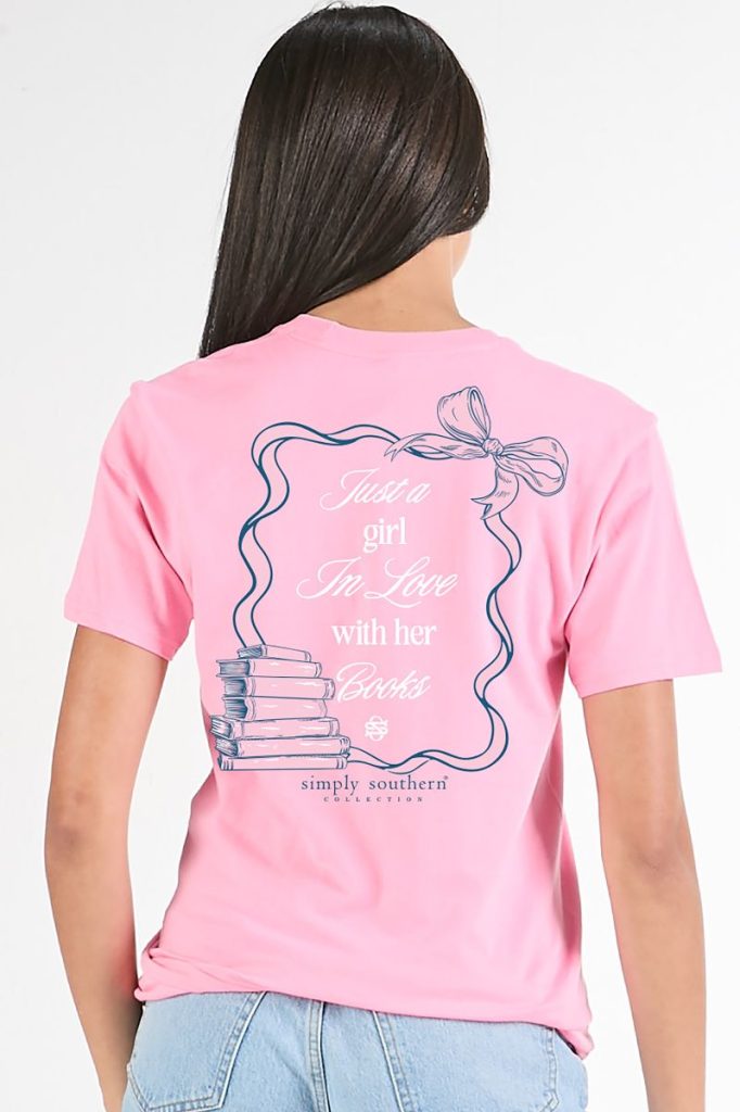 'In Love With Her Books' Short Sleeve Tee by Simply Southern