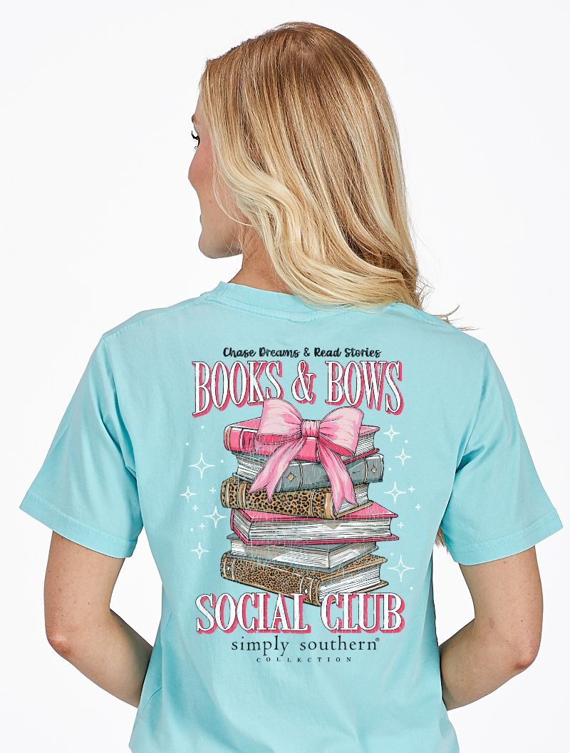 JAN MARKET: Books & Bows Social Club Short Sleeve Tee by Simply Southern (Ships in February)