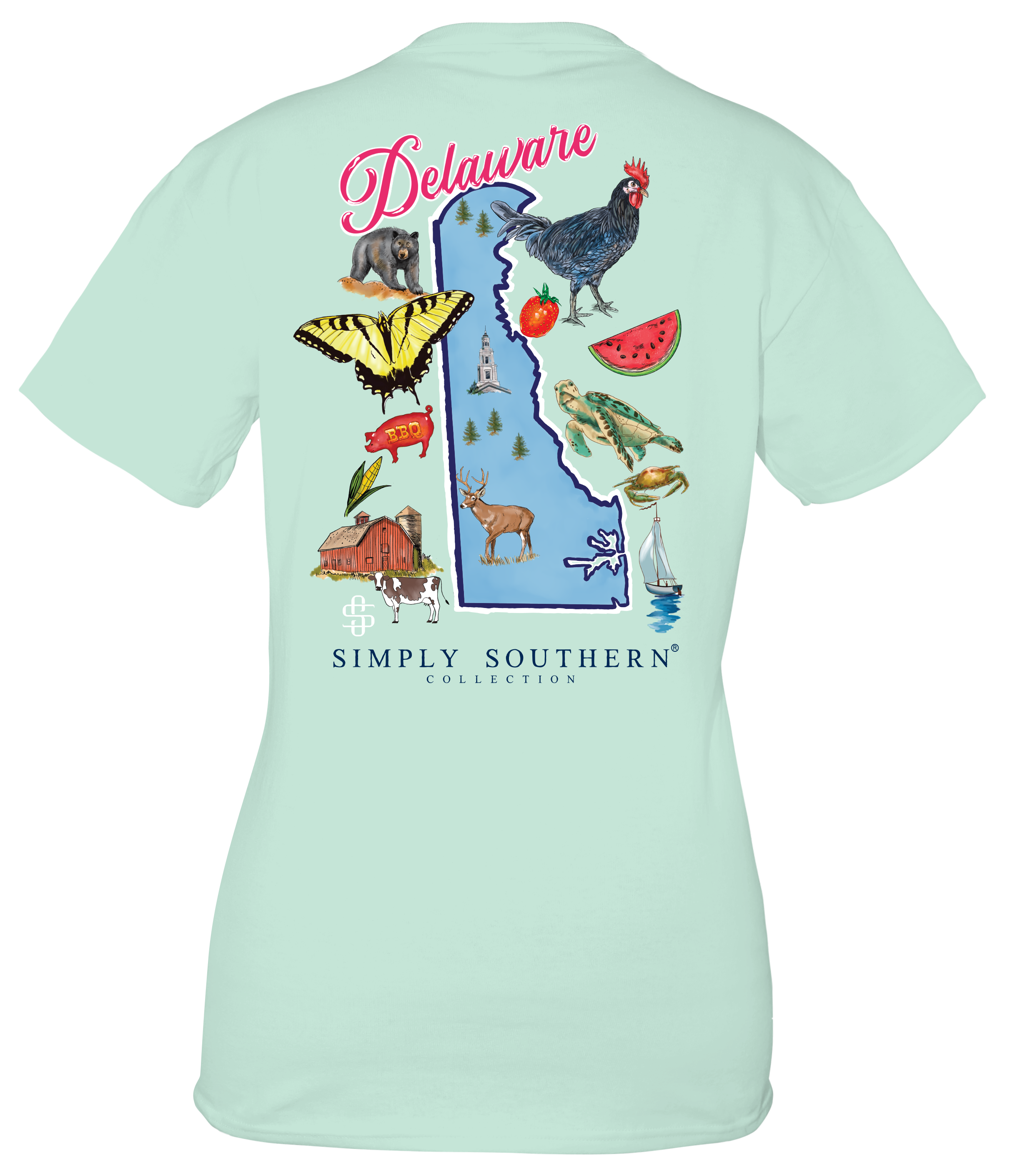 Delaware State Short Sleeve Tee by Simply Southern