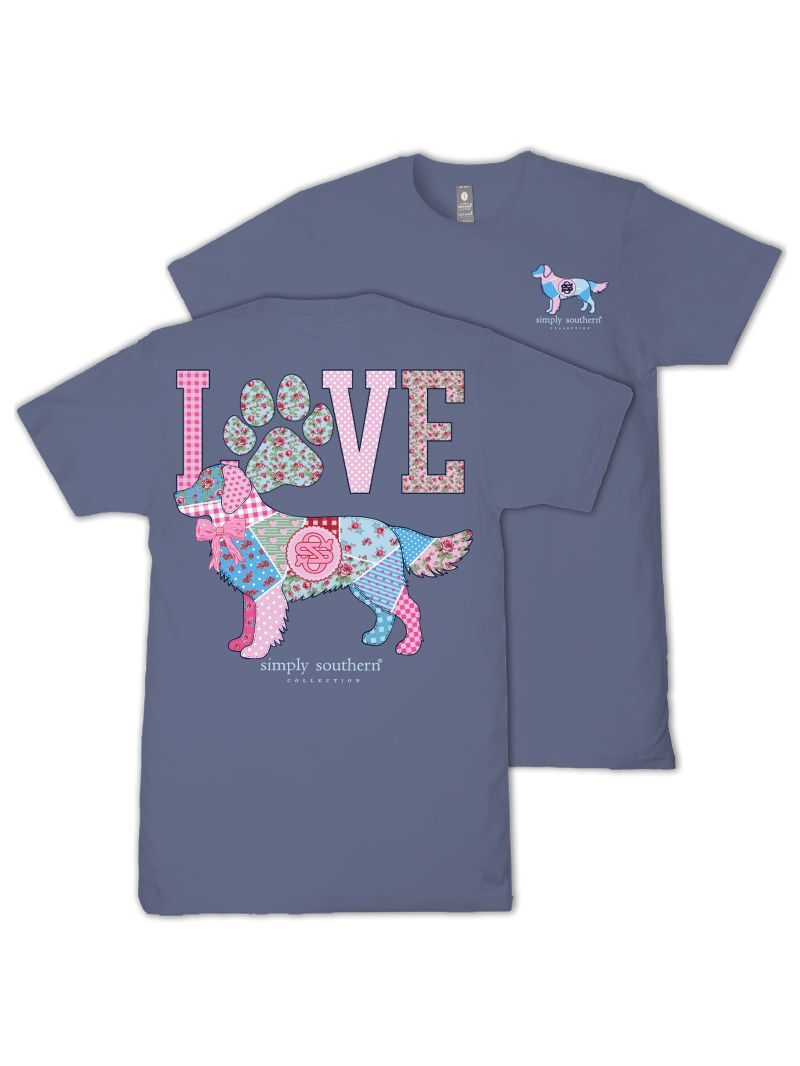JUNE MARKET: Dog Love Short Sleeve - Denim by Simply Southern (Ships Late July)