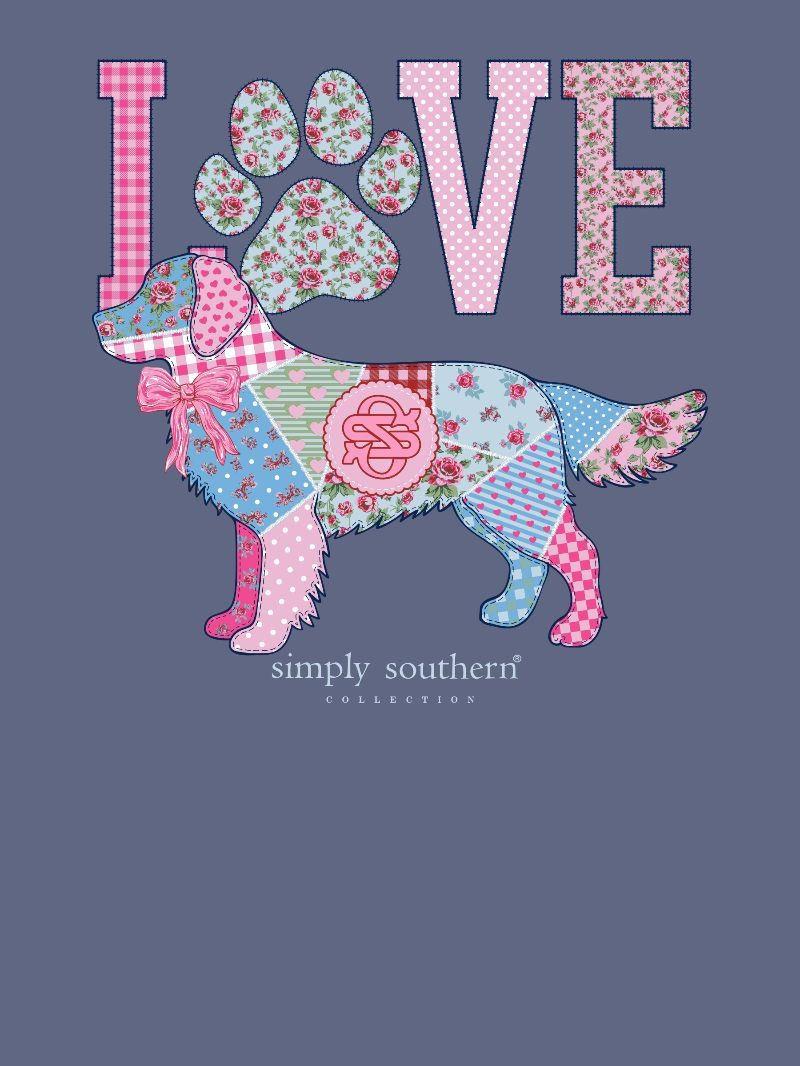 JUNE MARKET: Dog Love Short Sleeve - Denim by Simply Southern (Ships Late July)