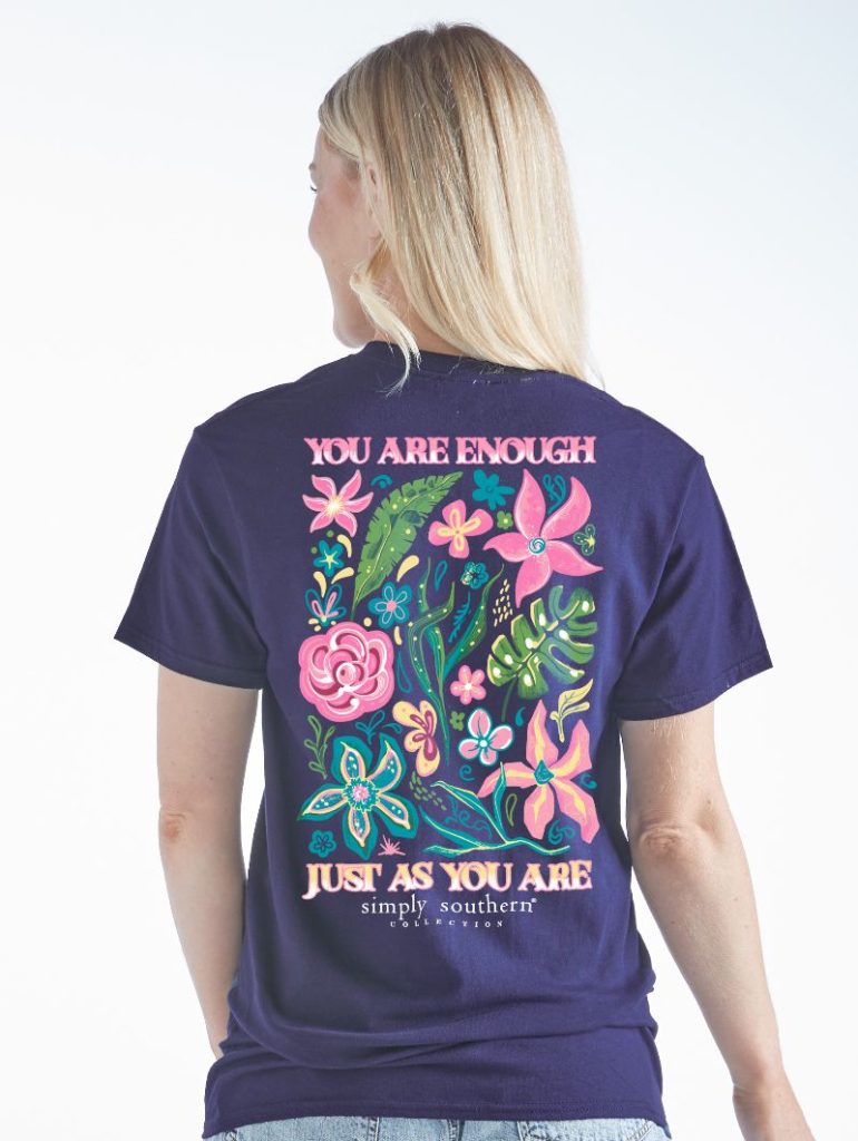 'You Are Enough' Floral Short Sleeve Tee by Simply Southern