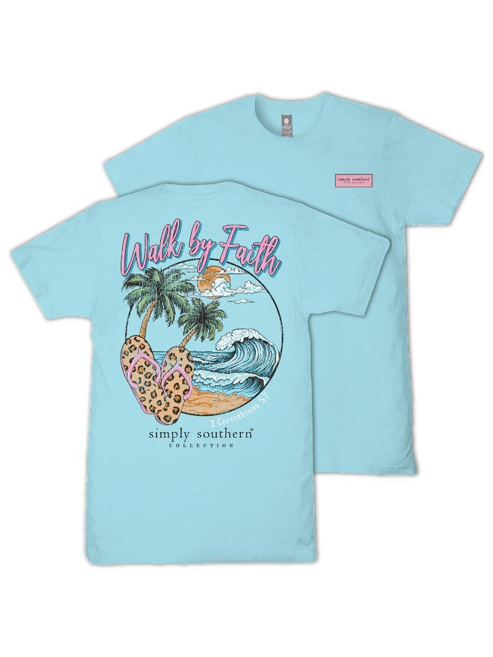 JAN MARKET: Walk By Faith Short Sleeve Tee by Simply Southern (Ships in February)