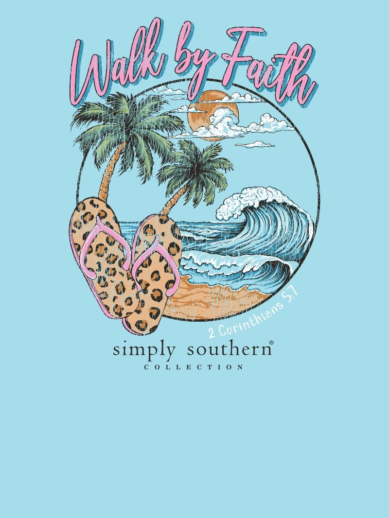 JAN MARKET: Walk By Faith Short Sleeve Tee by Simply Southern (Ships in February)