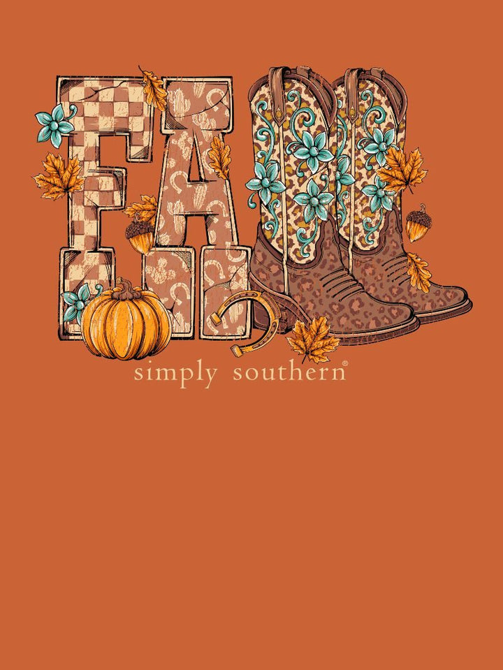 JUNE MARKET: Fall Boots Short Sleeve - Caramel by Simply Southern (Ships Late August)