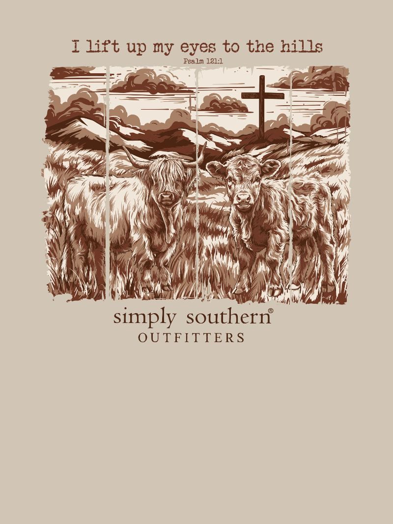 JAN MARKET: I Lift Up My Eyes To The Hills Short Sleeve Tee by Simply Southern (Ships Late February)
