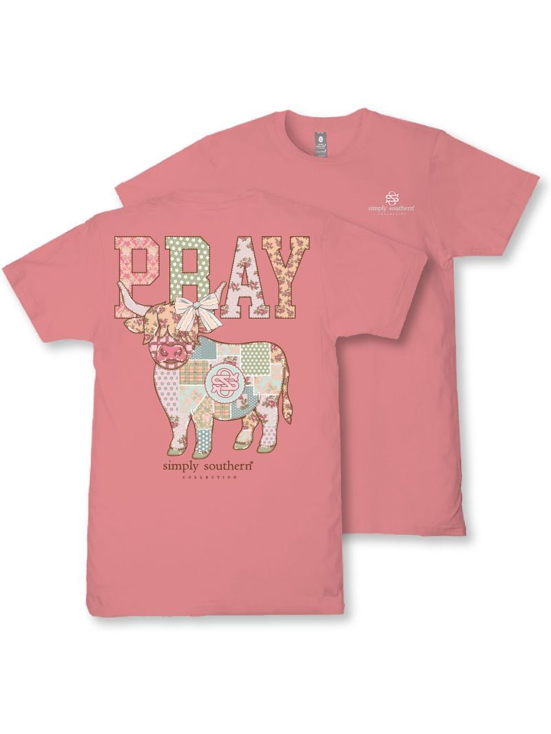 JUNE MARKET: Pray Short Sleeve - Tea Rose by Simply Southern (Ships Late July)
