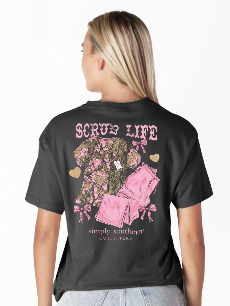 Pink Camo 'Scrub Life' Short Sleeve Tee by Simply Southern