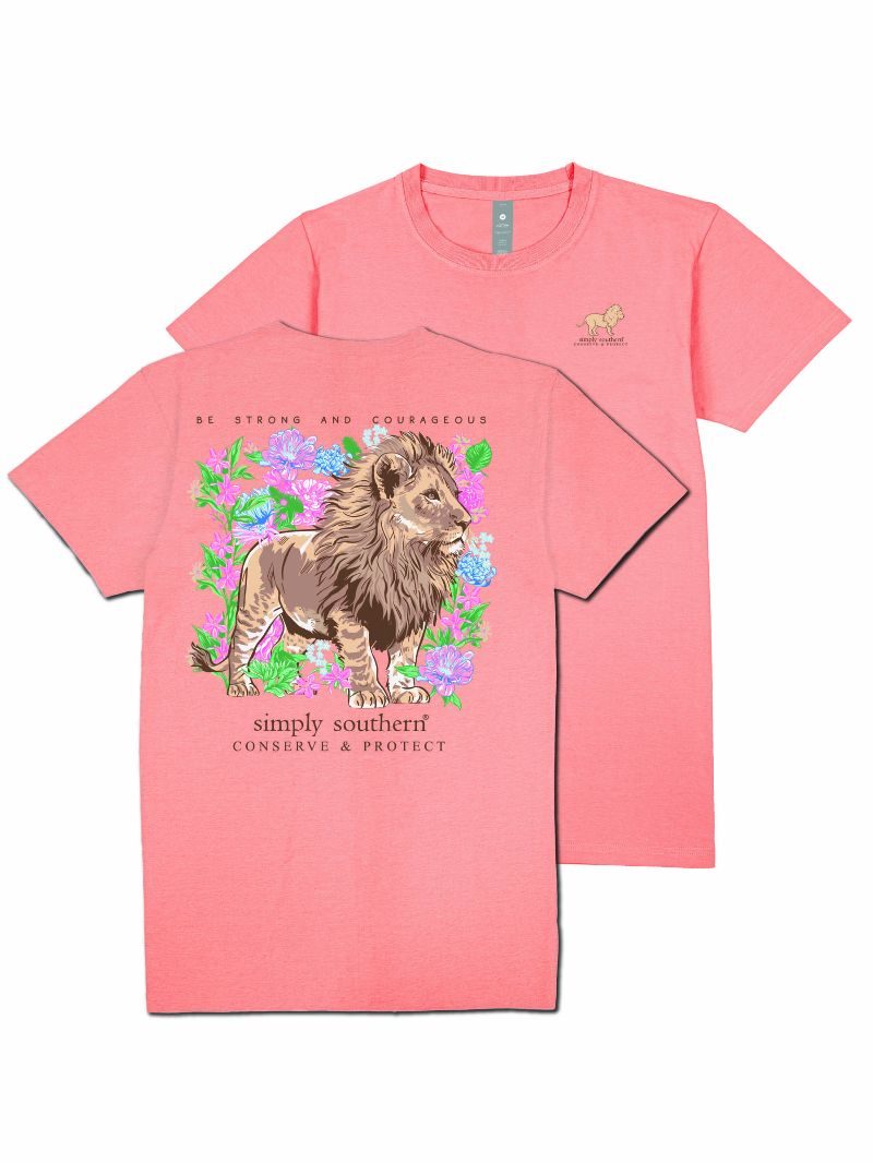 'Be Strong And Courageous' Lion Tracking Tee by Simply Southern