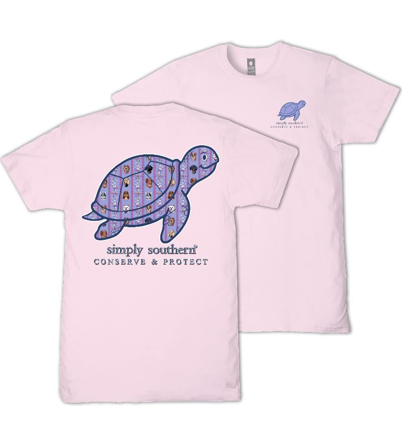 JUNE MARKET: Purple Puppy Turtle Tracking Short Sleeve Tee by Simply Southern (Ships Late September)