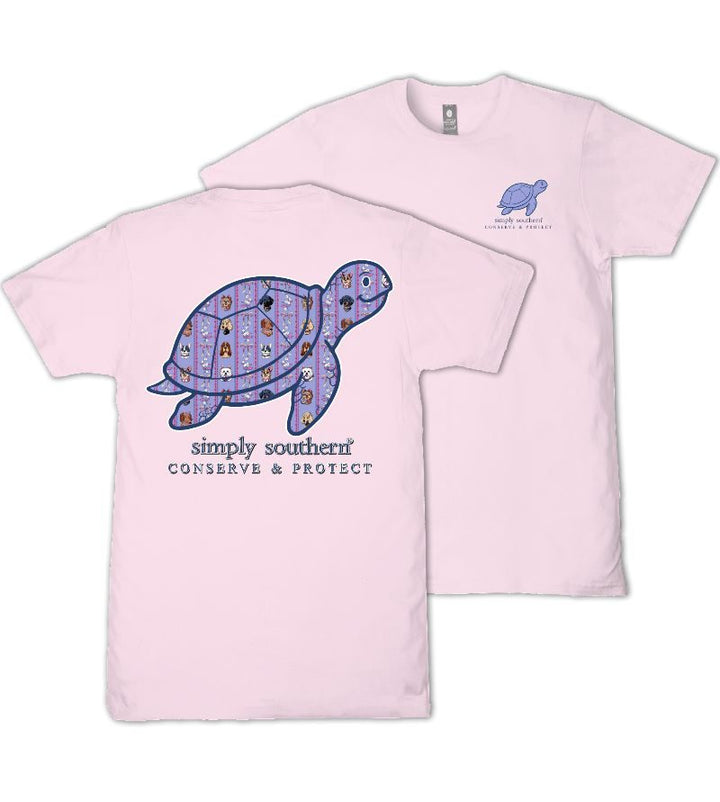 JUNE MARKET: Purple Puppy Turtle Tracking Short Sleeve Tee by Simply Southern (Ships Late September)