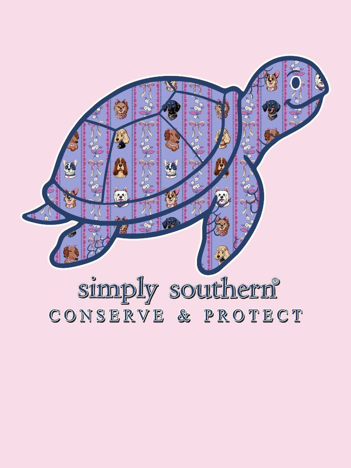 JUNE MARKET: Purple Puppy Turtle Tracking Short Sleeve Tee by Simply Southern (Ships Late September)
