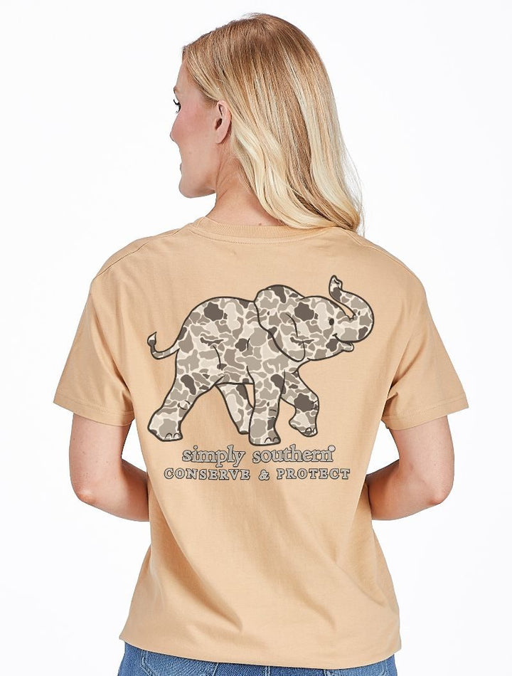 Camo Elephant Tracking Tee by Simply Southern