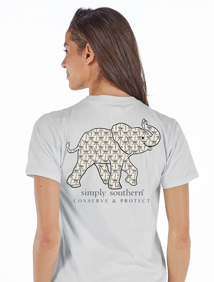 Black Bow Elephant Tracking Tee by Simply Southern