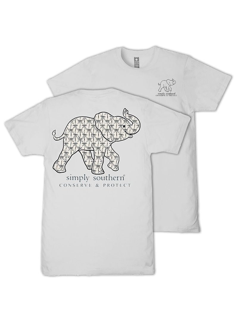 Black Bow Elephant Tracking Tee by Simply Southern