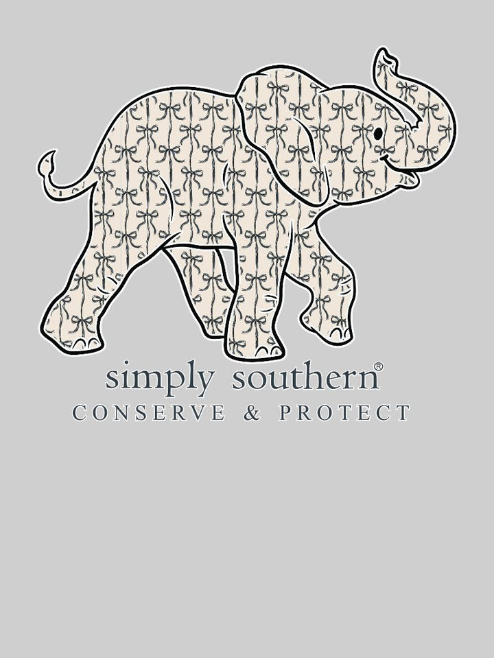 Black Bow Elephant Tracking Tee by Simply Southern
