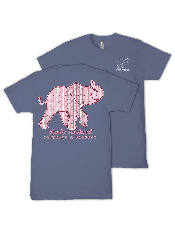 Cherry Stripe Elephant Tracking Tee by Simply Southern