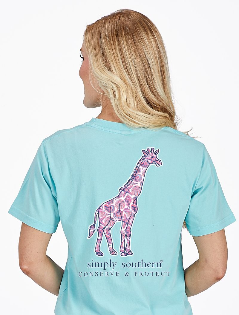 Seashell Giraffe Tracking Tee by Simply Southern