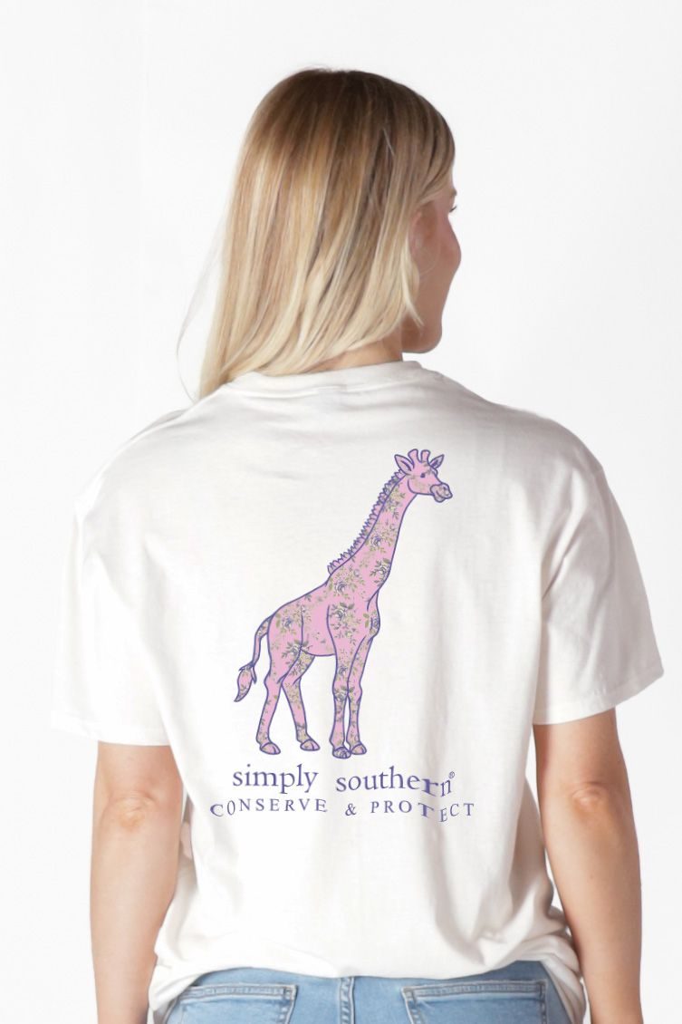 Pink Giraffe Tracking Tee by Simply Southern