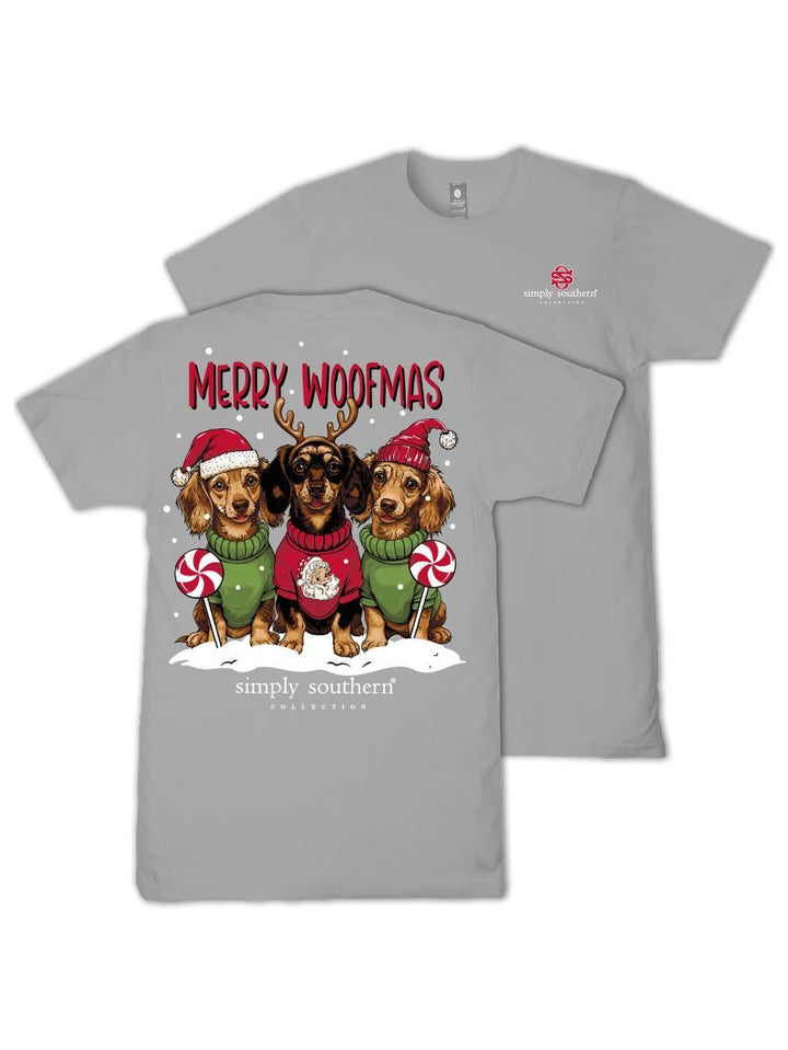 JUNE MARKET: Merry Woofmas Short Sleeve - Lunar by Simply Southern (Ships Late September)
