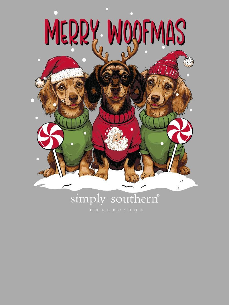 JUNE MARKET: Merry Woofmas Short Sleeve - Lunar by Simply Southern (Ships Late September)