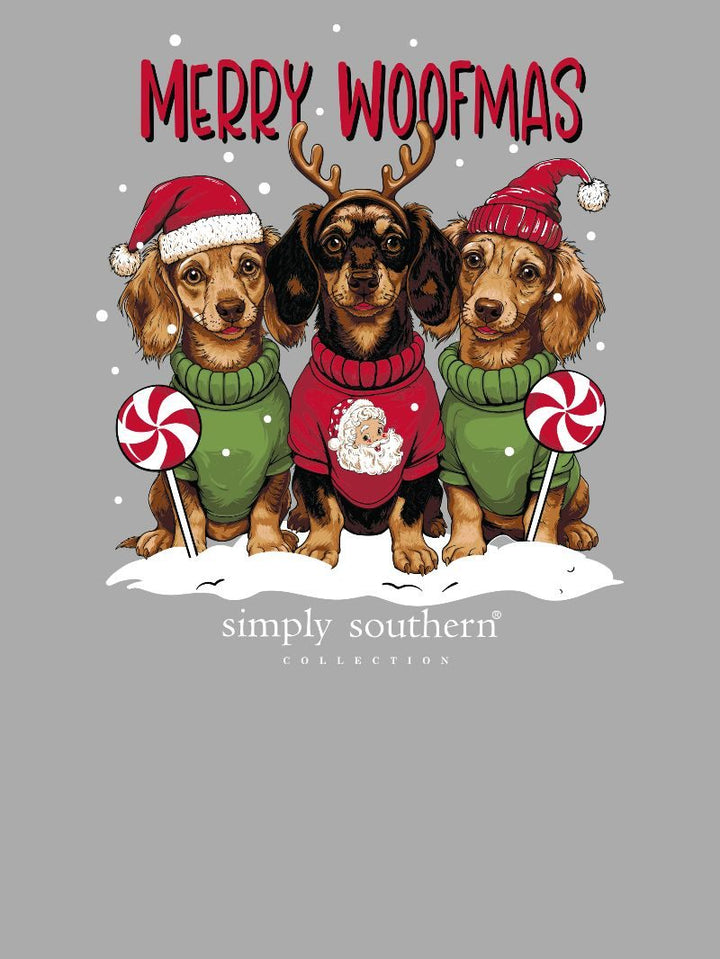 JUNE MARKET: Merry Woofmas Short Sleeve - Lunar by Simply Southern (Ships Late September)