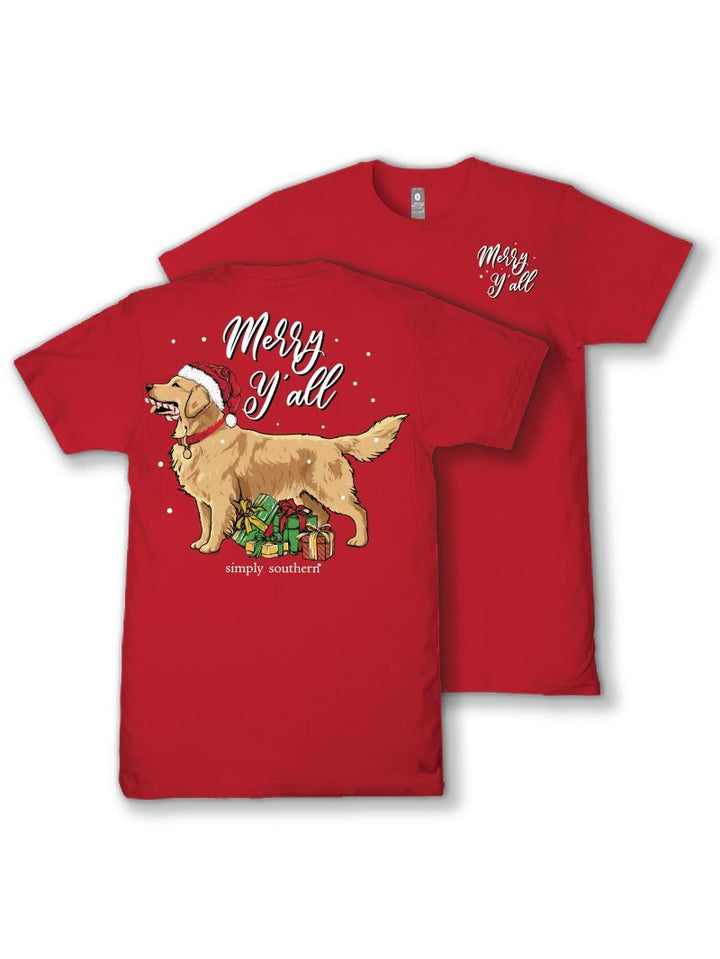 JUNE MARKET: Merry Y'all Short Sleeve - Red by Simply Southern (Ships Late September)