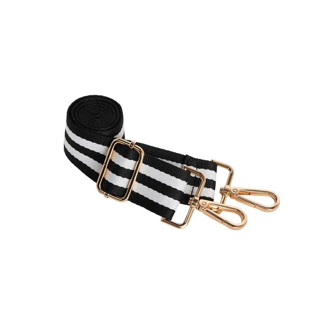 JUNE MARKET: White Ripstop HydroBag® with Black and White Striped Strap by Wanderfull (Ships in 2-3 Weeks)