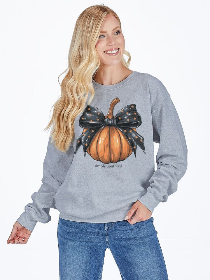 JUNE MARKET: Pumpkin Sweater - Heather Gray by Simply Southern (Ships Late August)